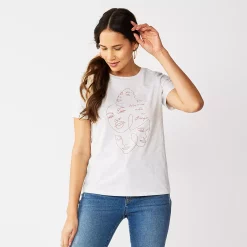 Women's Nine West Crewneck Graphic Tee -Clothing Sales Store 4646703 Faces