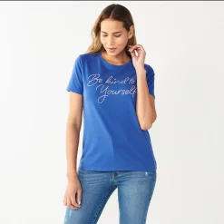 Women's Nine West Crewneck Graphic Tee -Clothing Sales Store 4646703 Kind Yourself