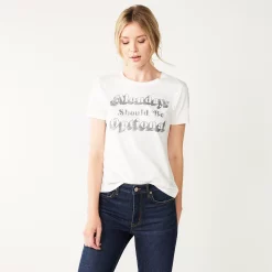 Women's Nine West Crewneck Graphic Tee -Clothing Sales Store 4646703 Monday Optional