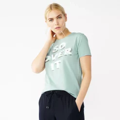 Women's Nine West Crewneck Graphic Tee -Clothing Sales Store 4646703 So Over It