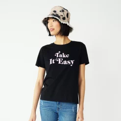 Women's Nine West Crewneck Graphic Tee -Clothing Sales Store 4646703 Take It Easy