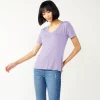 Women's Nine West Essential V-Neck Tee -Clothing Sales Store 4841148 Amanda Lilac
