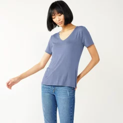 Women's Nine West Essential V-Neck Tee -Clothing Sales Store 4841148 Kelly Lavender