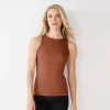 Women's Nine West Ribbed Tank 2 Women's Nine West Ribbed Tank -Clothing Sales Store 4841430 Cocoa Loco