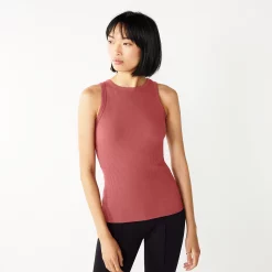 Women's Nine West Ribbed Tank -Clothing Sales Store 4841430 Mauve Jewel
