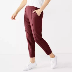 Women's Nine West Relaxed Crop Pull-On Pants -Clothing Sales Store 4911770 Maddie Plum