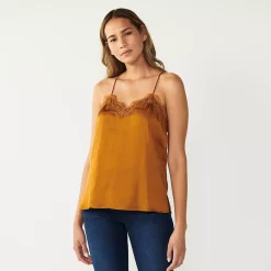 Women's Nine West Lace Trim Cami -Clothing Sales Store 4944769 Brown