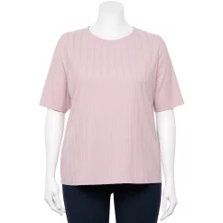 Plus Size Nine West Essential Elbow Sleeve Top -Clothing Sales Store 4950998 Washed Grape