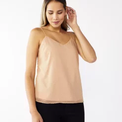 Women's Nine West V-Neck Layering Camisole -Clothing Sales Store 4951519 Blush Clip Dot