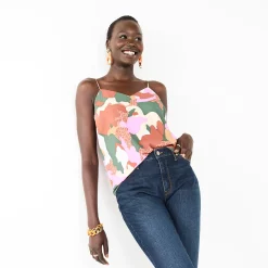 Women's Nine West V-Neck Layering Camisole -Clothing Sales Store 4951519 Cheetah Camo