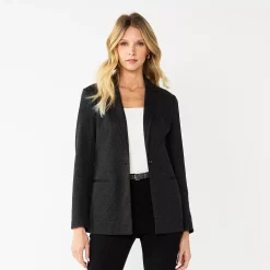 Women's Nine West Relaxed Blazer -Clothing Sales Store 4951623 Charcoal Herringbone