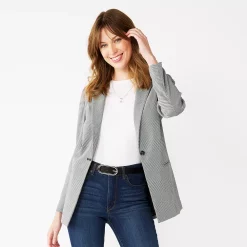 Women's Nine West Relaxed Blazer -Clothing Sales Store 4951623 Microcheck