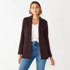Women's Nine West Relaxed Blazer -Clothing Sales Store 4951623 Midnight Wine