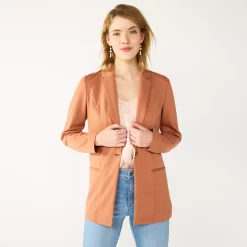 Women's Nine West Relaxed Blazer -Clothing Sales Store 4951623 Mocha Frosting