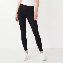 Women's Nine West Seamed Tummy-Control Ponte Leggings -Clothing Sales Store 4952203 Black