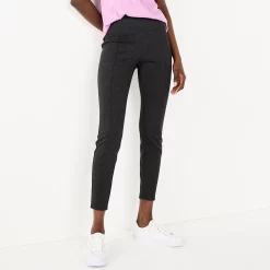 Women's Nine West Seamed Tummy-Control Ponte Leggings -Clothing Sales Store 4952203 Charcoal Herringbone