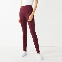 Women's Nine West Seamed Tummy-Control Ponte Leggings -Clothing Sales Store 4952203 Maddie Plum
