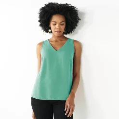 Petite Nine West V-Neck Tank -Clothing Sales Store 4957403 Huxley Blue