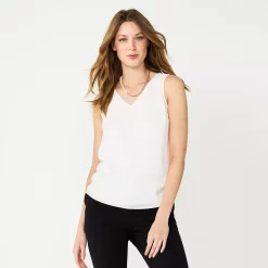 Petite Nine West V-Neck Tank -Clothing Sales Store 4957403 Ivory Tusk