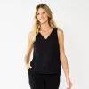 Petite Nine West V-Neck Tank -Clothing Sales Store 4957403 Mineral Black