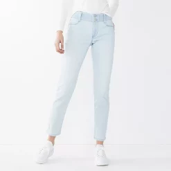 Women's Nine West Curvy Tummy-Control Slim Straight Jeans -Clothing Sales Store 4988950 Super Light Wash