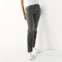 Women's Nine West Tummy-Control Slim Straight Jeans -Clothing Sales Store 4991601 Gray