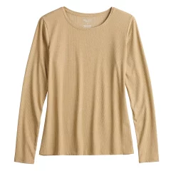 Women's Nine West Essential Soft-Spun Long Sleeve Crewneck Tee -Clothing Sales Store 4994081 ALT5