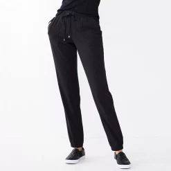 Women's Nine West Elastic-Cuff Relaxed Jogger Pants 18 Women's Nine West Elastic-Cuff Relaxed Jogger Pants -Clothing Sales Store 5028329 Black Lurex Stripe