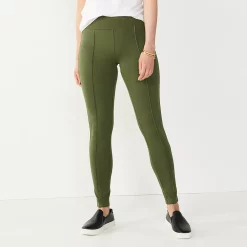 Petite Nine West Seamed Tummy Control Ponte Leggings -Clothing Sales Store 5032426 Infantry Olive