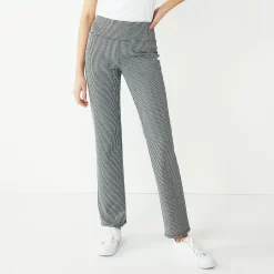 Women's Nine West Tummy-Control Ponte Bootcut Pants 14 Women's Nine West Tummy-Control Ponte Bootcut Pants -Clothing Sales Store 5078839 Black White Mini Plaid
