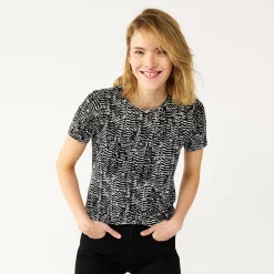 Petite Nine West Essential Crewneck Tee -Clothing Sales Store 5086783 Black Snake