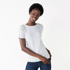 Petite Nine West Essential Crewneck Tee -Clothing Sales Store 5086783 Gray Fox Heather