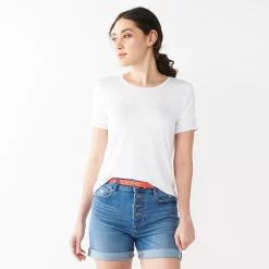 Petite Nine West Essential Crewneck Tee -Clothing Sales Store 5086783 Modern White