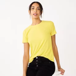 Petite Nine West Essential Crewneck Tee -Clothing Sales Store 5086783 Santa Cruz Yellow