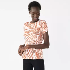 Petite Nine West Essential Crewneck Tee -Clothing Sales Store 5086783 Summer Zebra