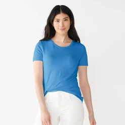 Petite Nine West Essential Crewneck Tee -Clothing Sales Store 5086783 Val Blue
