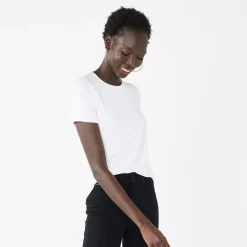 Petite Nine West Essential Crewneck Tee -Clothing Sales Store 5086783 White Knight