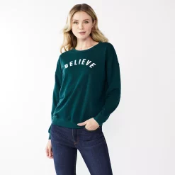 Women's Nine West Graphic Sweatshirt -Clothing Sales Store 5103936 Believe