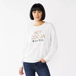 Women's Nine West Graphic Sweatshirt -Clothing Sales Store 5103936 Hot Cocoa Weather