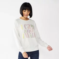 Women's Nine West Graphic Sweatshirt -Clothing Sales Store 5103936 I Can And I Will