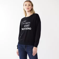 Women's Nine West Graphic Sweatshirt -Clothing Sales Store 5103936 Kind Words
