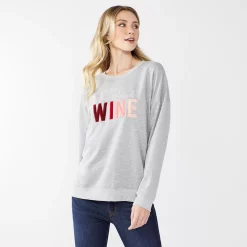 Women's Nine West Graphic Sweatshirt -Clothing Sales Store 5103936 On Cloud Wine