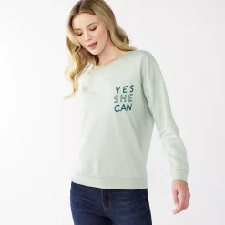 Women's Nine West Graphic Sweatshirt -Clothing Sales Store 5103936 Yes She Can