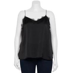 Plus Size Nine West V-Neck Camisole -Clothing Sales Store 5114982 Black