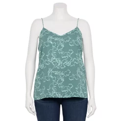 Plus Size Nine West V-Neck Camisole -Clothing Sales Store 5114982 Sage Vine Floral