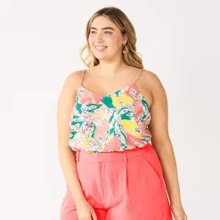Plus Size Nine West V-Neck Camisole -Clothing Sales Store 5114982 Summer Floral