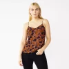 Petite Nine West V-Neck Layering Camisole -Clothing Sales Store 5120912 Brown Vine Floral