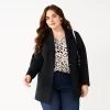 Plus Size Nine West Relaxed Knit Blazer -Clothing Sales Store 5128594 Black