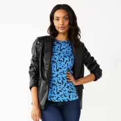 Nine West Essential Easy High-Neck Tank -Clothing Sales Store 5214280 Blue Black Abstract