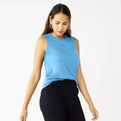 Nine West Essential Easy High-Neck Tank -Clothing Sales Store 5214280 Bluette